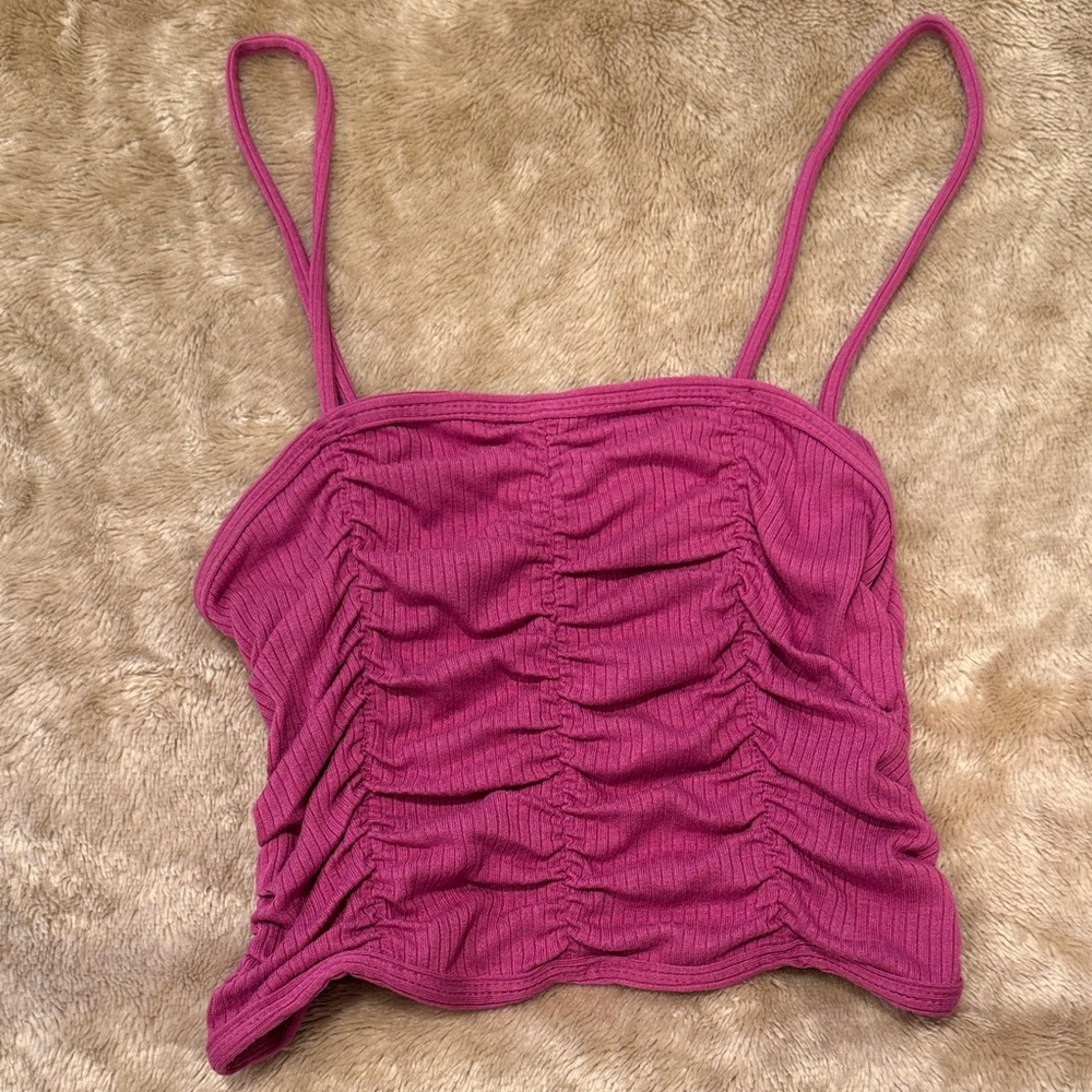 Urban Outfitters Ruched Magenta Camisole